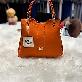 Turuncu Dikiş Detaylı El Çantası