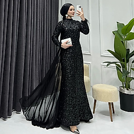 Belden Pelerinli Abiye