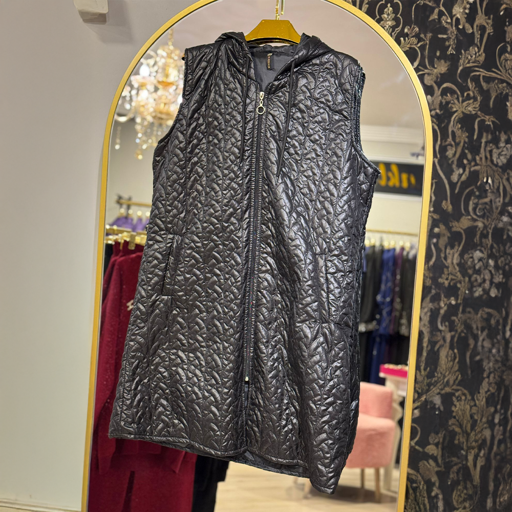 Siyah Kapitone Kadın Yelek